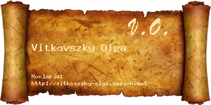 Vitkovszky Olga névjegykártya